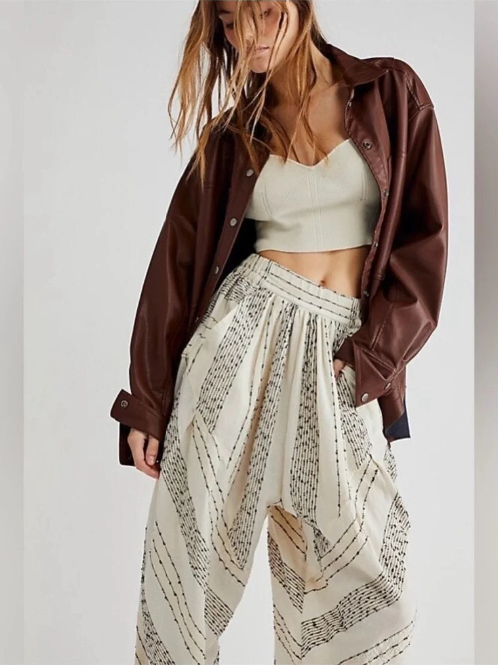 Free people once upon a yarn harem pants size Small